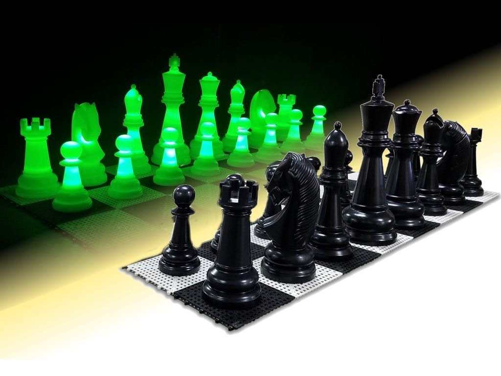 26 Inch Perfect Light-up LED Giant Chess Set One Side LED and One Side Black | Giant Outdoor Chess | | GiantChessUSA