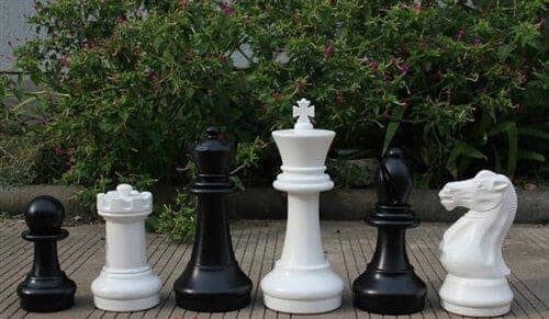 16 Inch Plastic Giant Chess Set With Commercial Grade Roll-up Chessboard | Giant Outdoor Chess | | GiantChessUSA