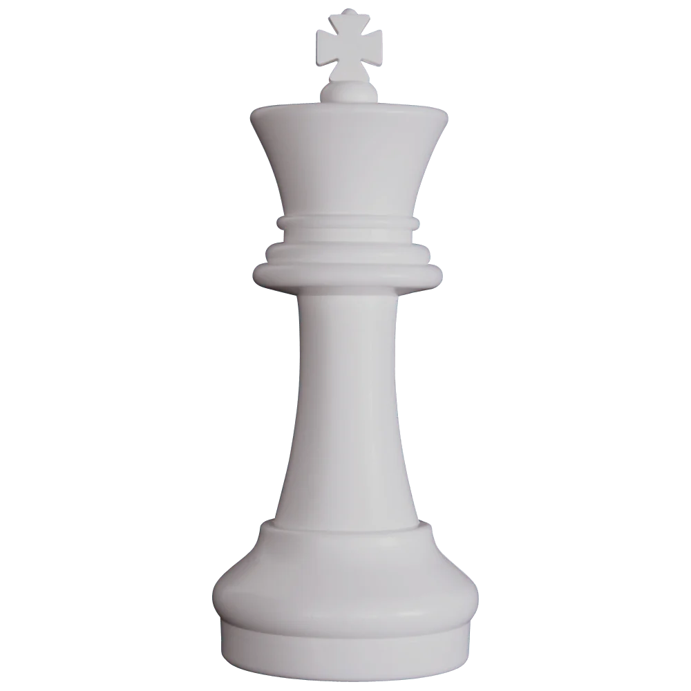 Individual Pieces For The 16 Inch Plastic Giant Chess Set | Giant Outdoor Chess | King / White | GiantChessUSA