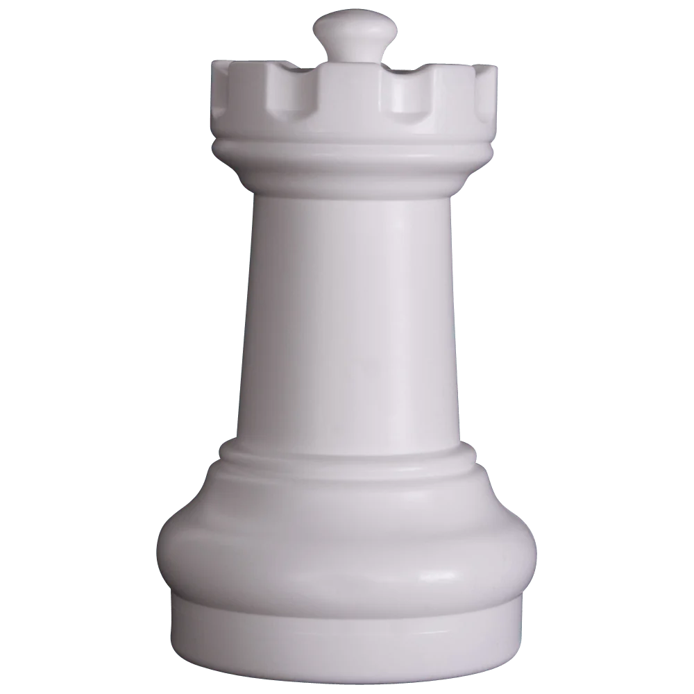 Individual Pieces For The 16 Inch Plastic Giant Chess Set | Giant Outdoor Chess | Rook / White | GiantChessUSA