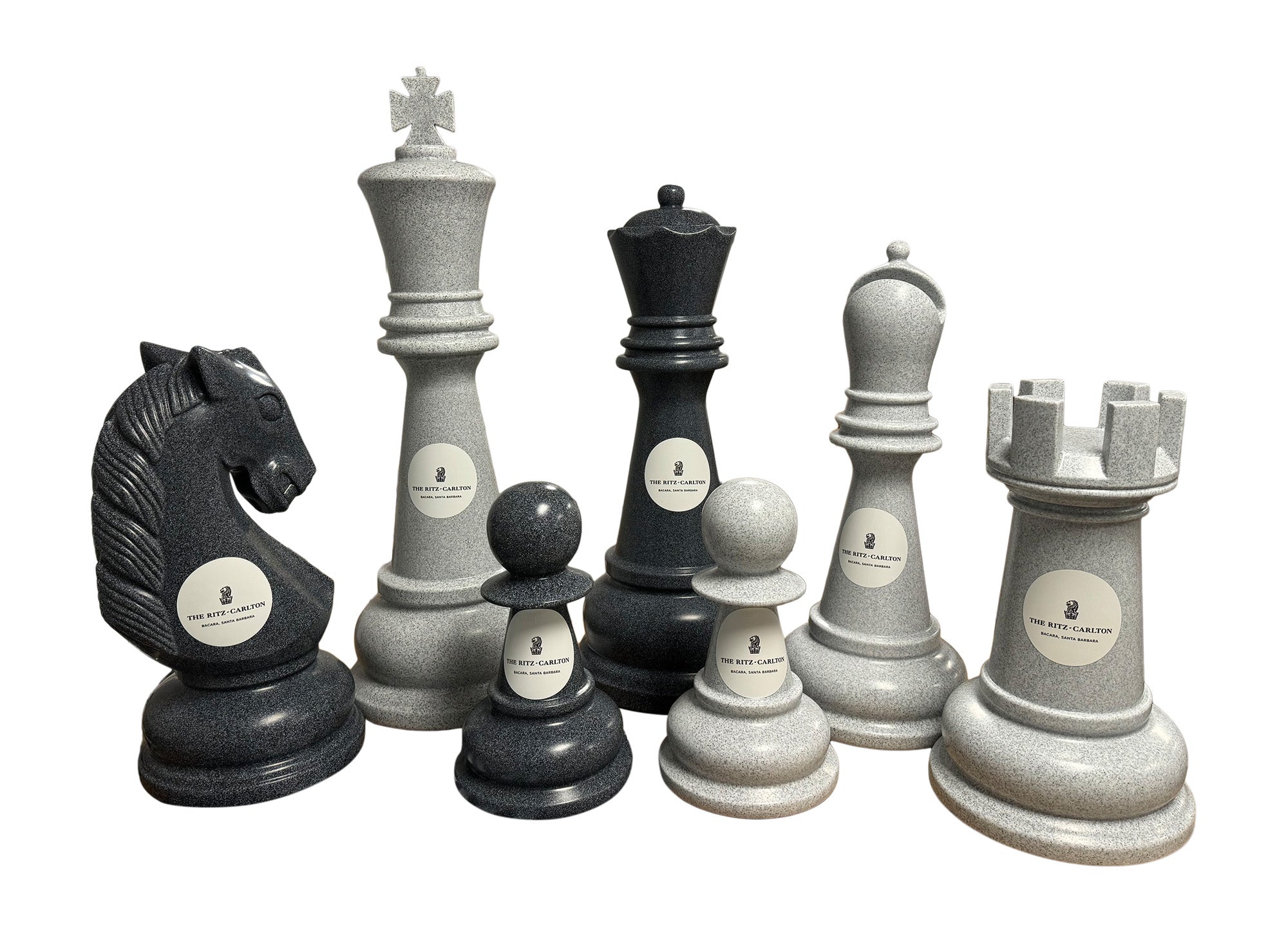 MegaChess Personalized 48-Inch Perfect Chess Set - Stone Gray Edition |  | GiantChessUSA