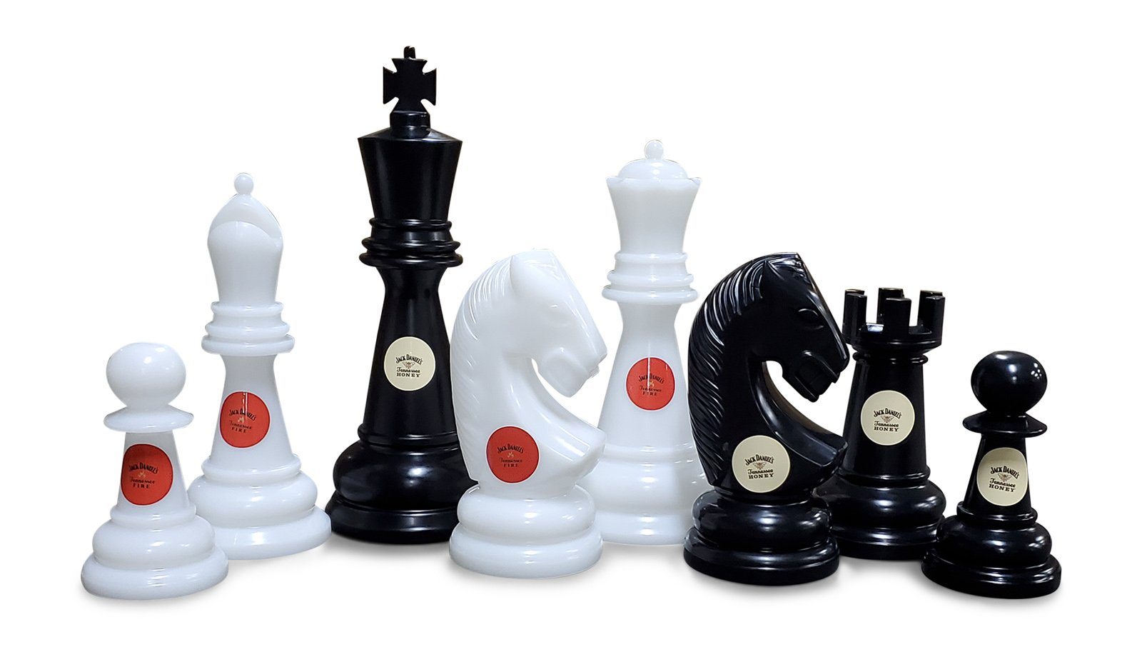 The MegaChess 38 Inch Perfect Giant Chess Set | Add Your Logo / Black and White | GiantChessUSA