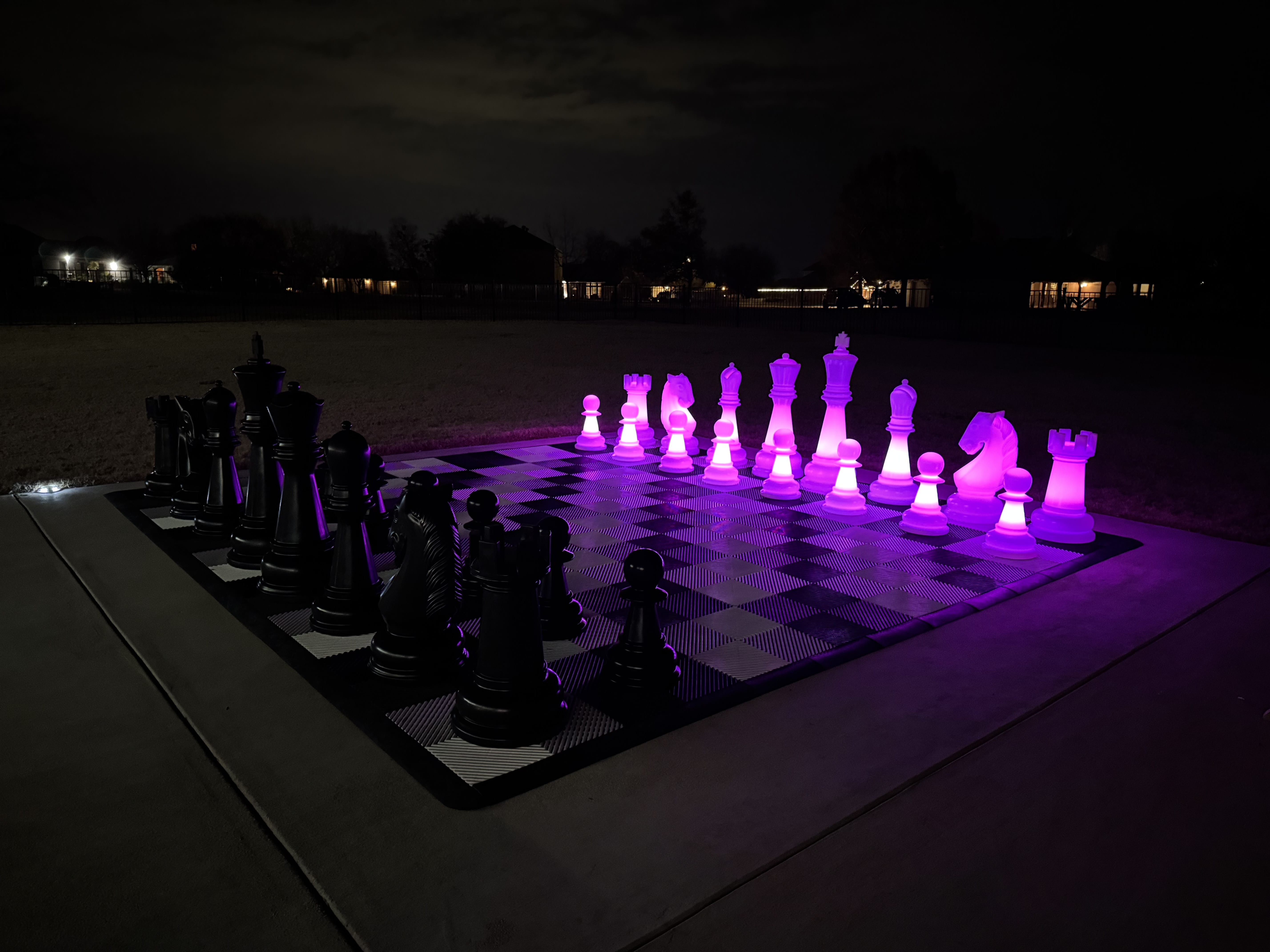 26 Inch Perfect Light-up LED Giant Chess Set | Three Options Available | Giant Outdoor Chess | 26" Day/Night Value Set | GiantChessUSA