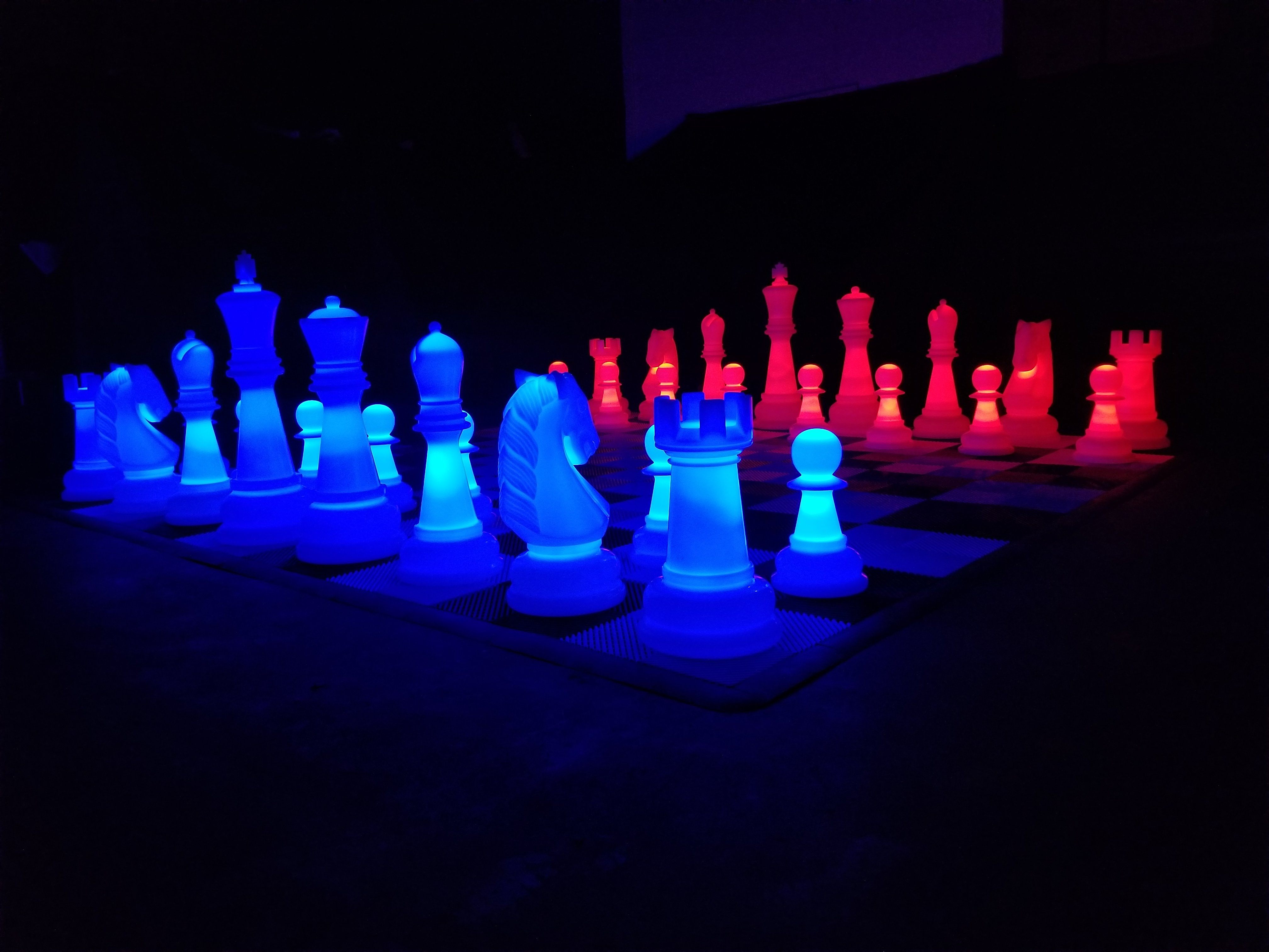 38 Inch Perfect Light-up LED Giant Chess Set | Three Options Available | Giant Outdoor Chess | 38" Night Only Set | GiantChessUSA