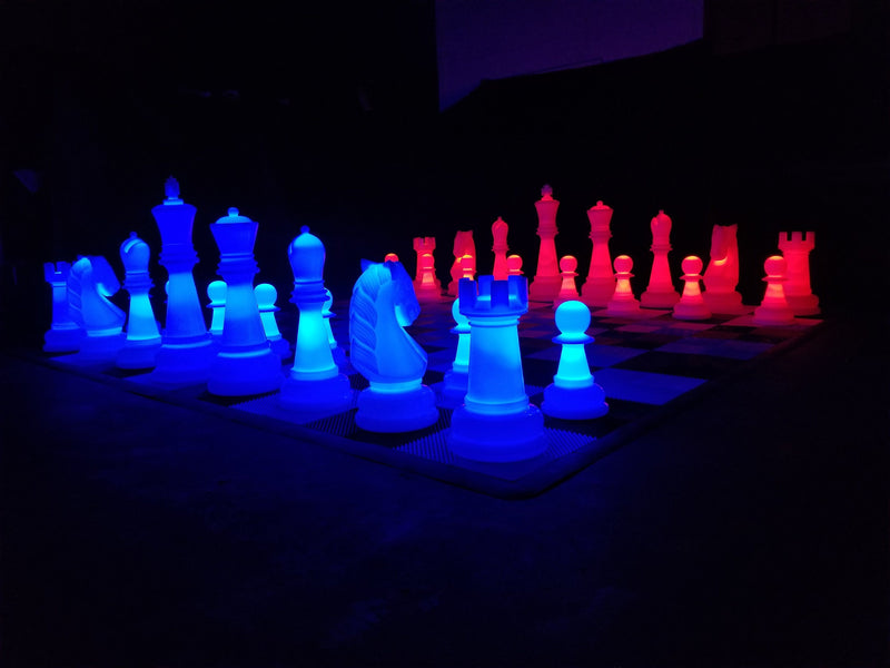 MegaChess 38 Inch Plastic LED Giant Chess Set - Option 2 - Night Time Only Set |  | GiantChessUSA