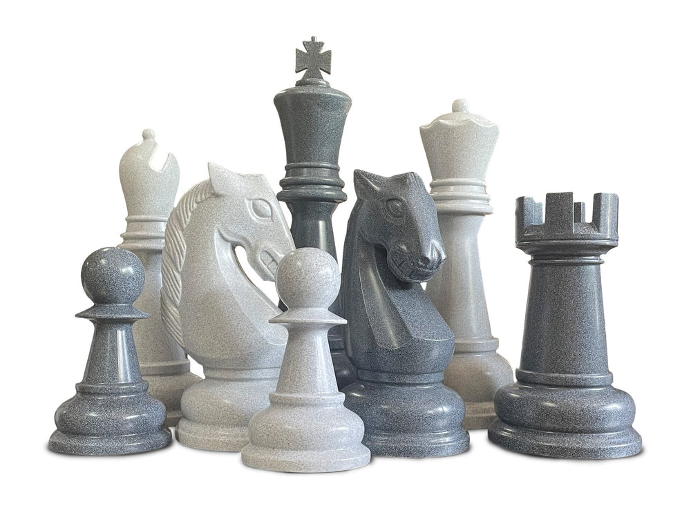 The MegaChess 38 Inch Perfect Giant Chess Set | Perfect 38" Set / Dark and Light Gray | GiantChessUSA