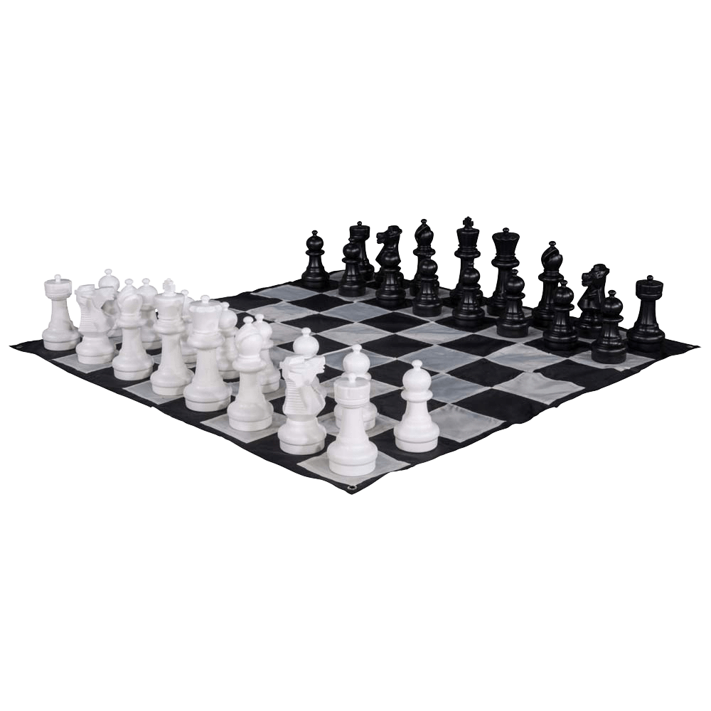 Giant Outdoor Chess Plastic Chess Set with 12" King with Nylon Chess Board