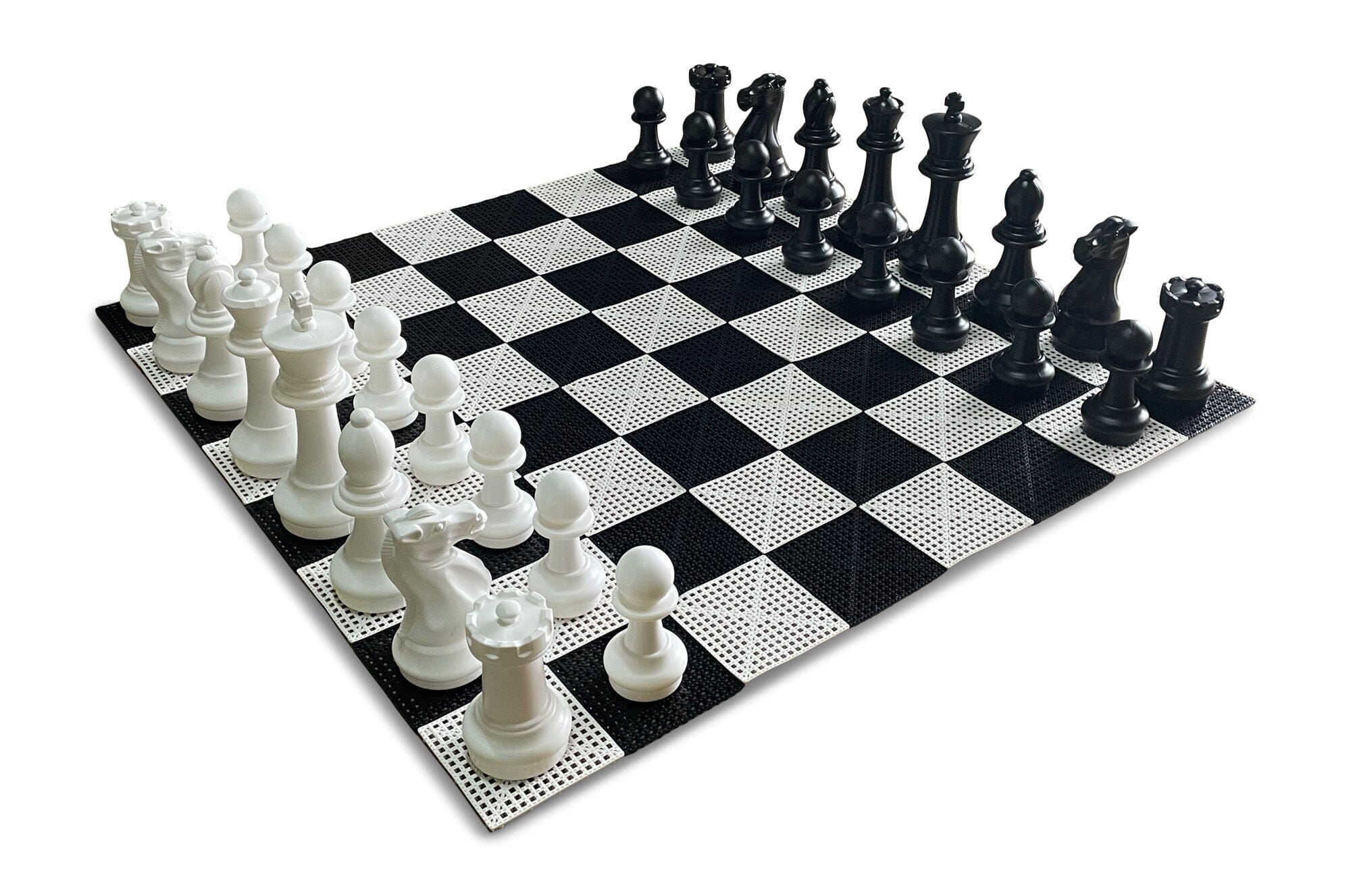 12 Inch Plastic Giant Chess Set With Commercial Grade Roll-up Chessboard | Giant Outdoor Chess | | GiantChessUSA