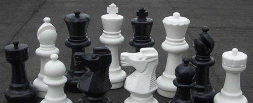 12 Inch Plastic Giant Chess Set With Commercial Grade Roll-up Chessboard | Giant Outdoor Chess | | GiantChessUSA