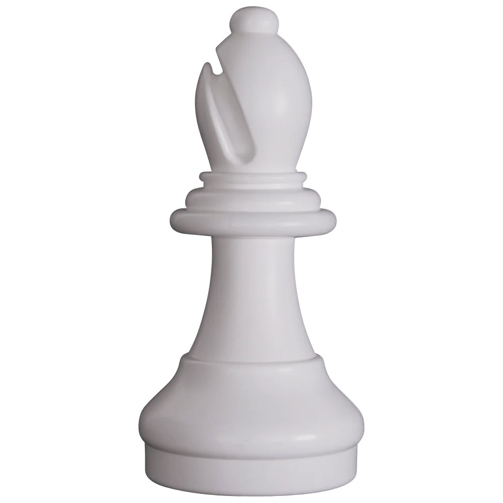 Individual Pieces For The 16 Inch Plastic Giant Chess Set | Giant Outdoor Chess | Bishop / White | GiantChessUSA