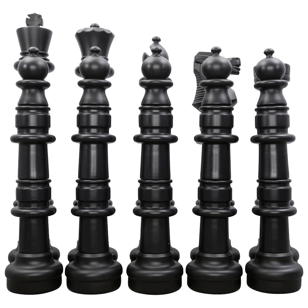 Individual Pieces For The 49 Inch Plastic Giant Chess Set | Giant Outdoor Chess | Full Side Replacement / Black | GiantChessUSA