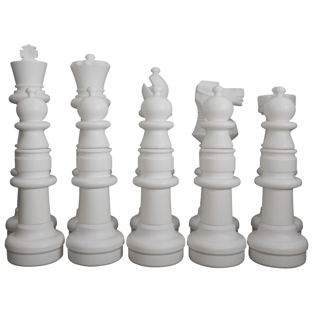 Individual Pieces For The 37 Inch Plastic Giant Chess Set | Giant Outdoor Chess | Full Side Replacement / White | GiantChessUSA