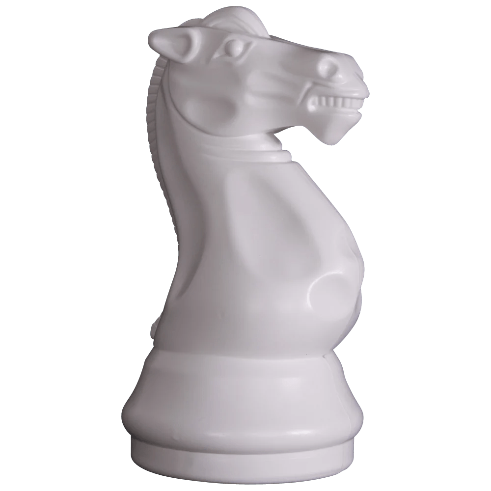 Individual Pieces For The 16 Inch Plastic Giant Chess Set | Giant Outdoor Chess | Knight / White | GiantChessUSA