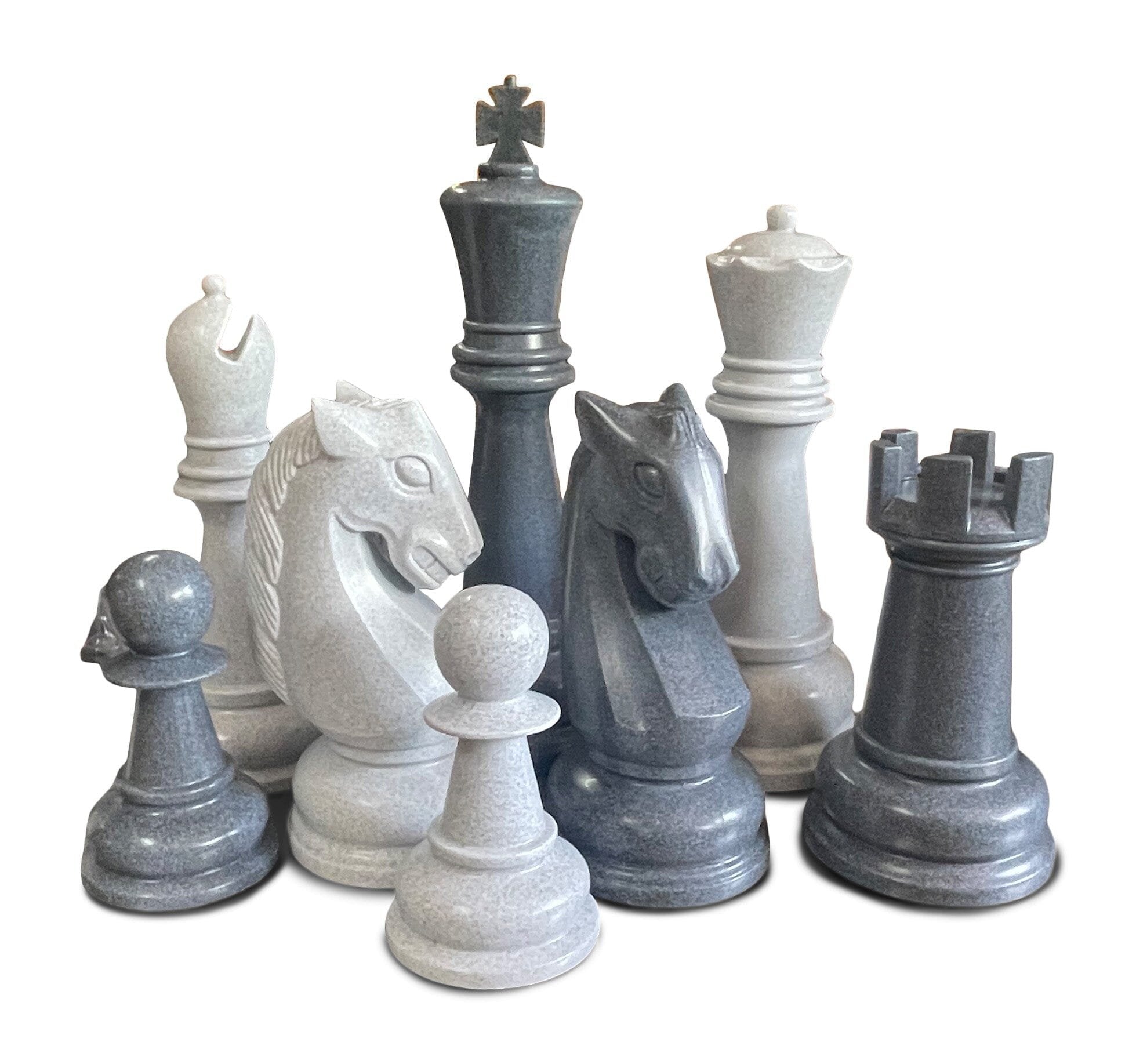 MegaChess 38-Inch Perfect Chess Set - Stone Gray Edition |  | GiantChessUSA