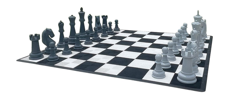 MegaChess Personalized 38-Inch Perfect Chess Set - Stone Gray Edition |  | GiantChessUSA