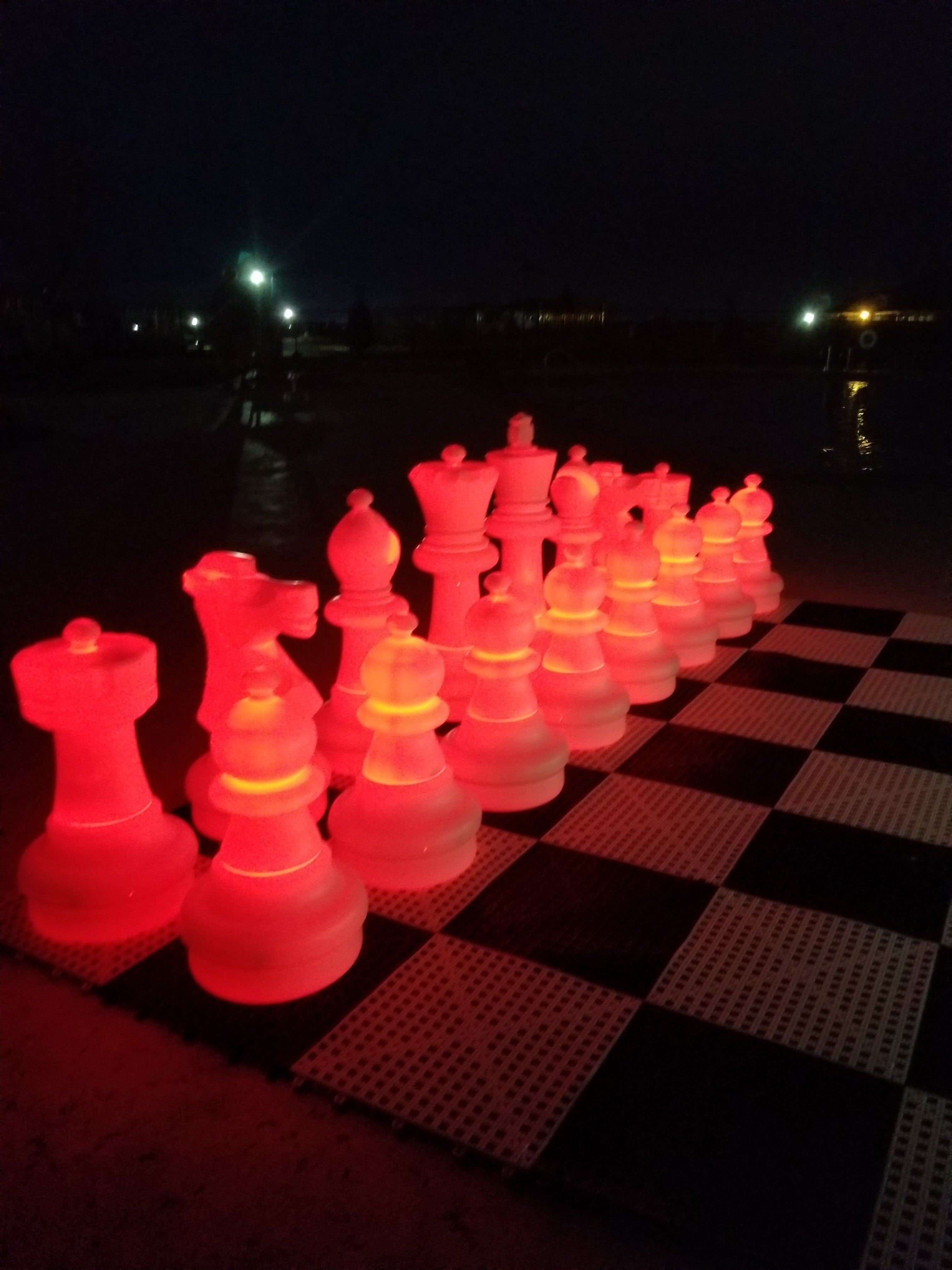 MegaChess 25 Inch Plastic Light-up LED Giant Chess Set One Side LED and One Side Black | | GiantChessUSA