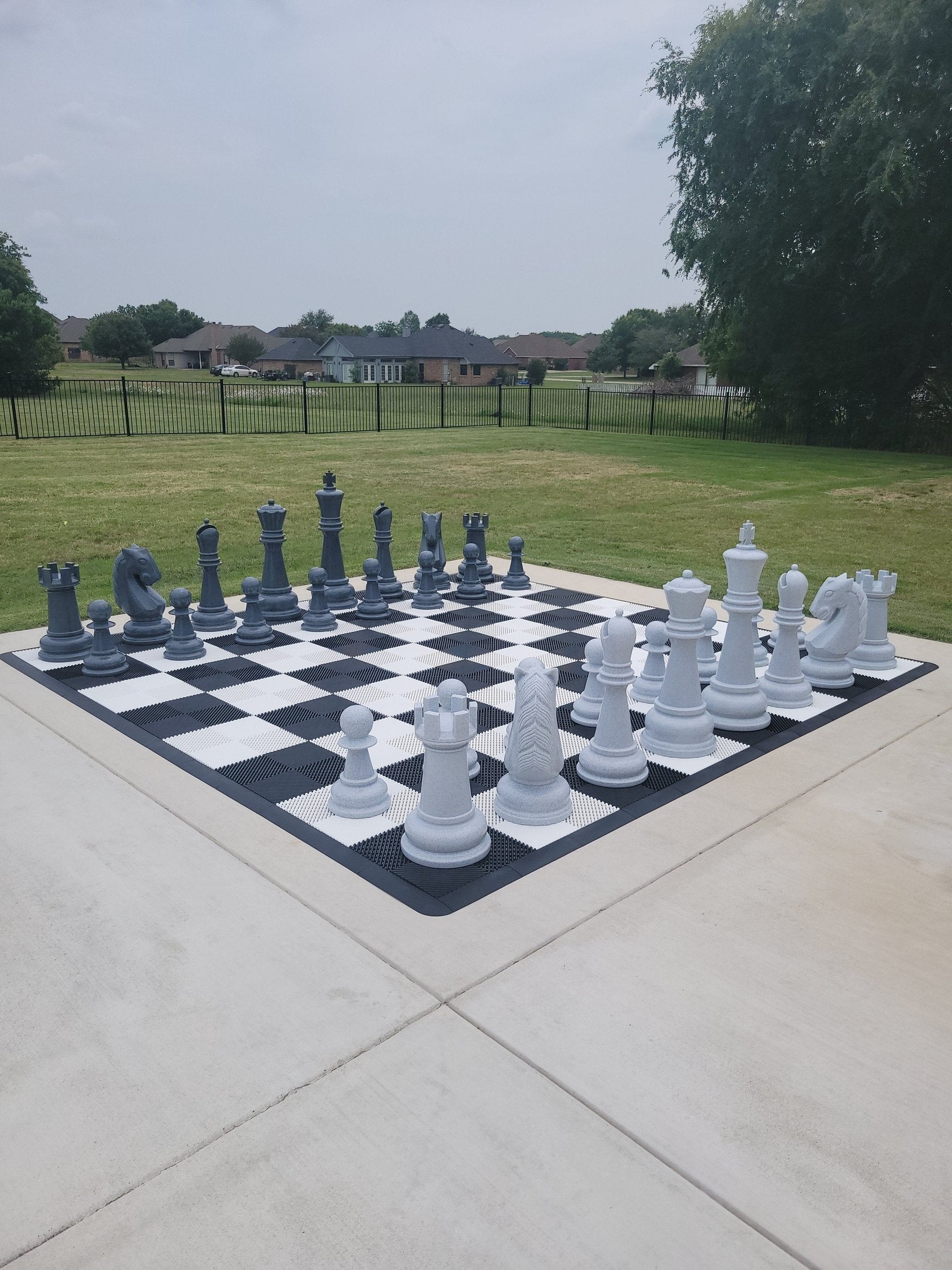 26-Inch Perfect Chess Set - Stone Gray Edition | Giant Outdoor Chess | | GiantChessUSA