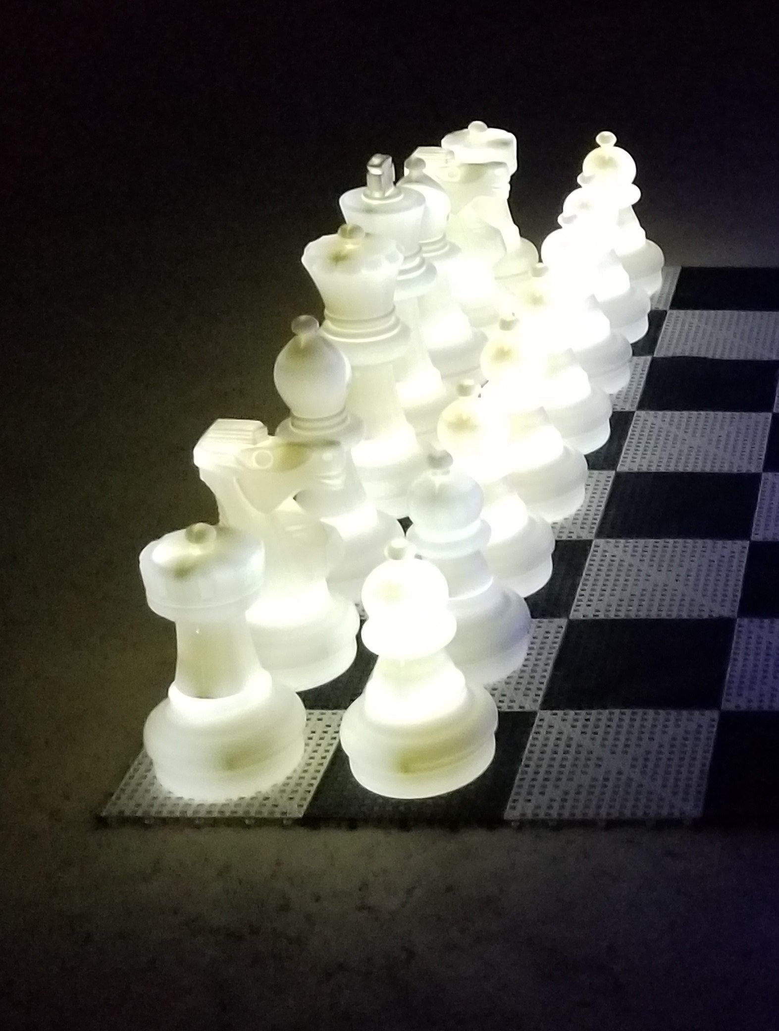 MegaChess 25 Inch Plastic Light-up LED Giant Chess Set One Side LED and One Side Black | | GiantChessUSA