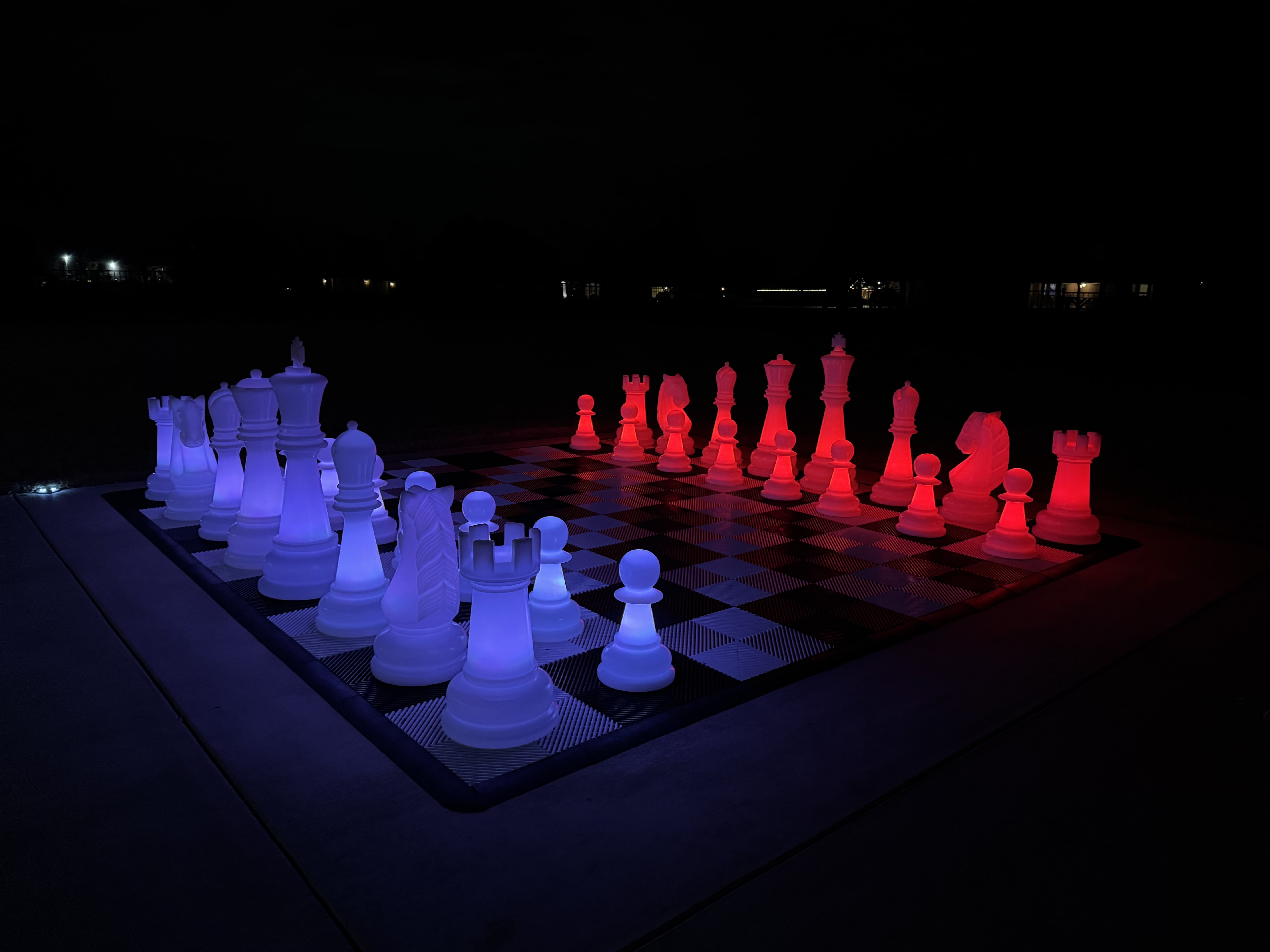 MegaChess Floor Games 48 Inch Perfect Light-up LED Giant Chess Set | Three Options Available | Giant Outdoor Chess