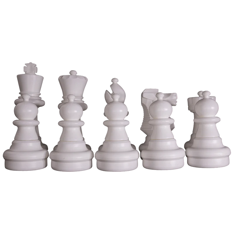 Individual Pieces For The 25 Inch Plastic Giant Chess Set | Giant Outdoor Chess | Full Side Replacement / White | GiantChessUSA