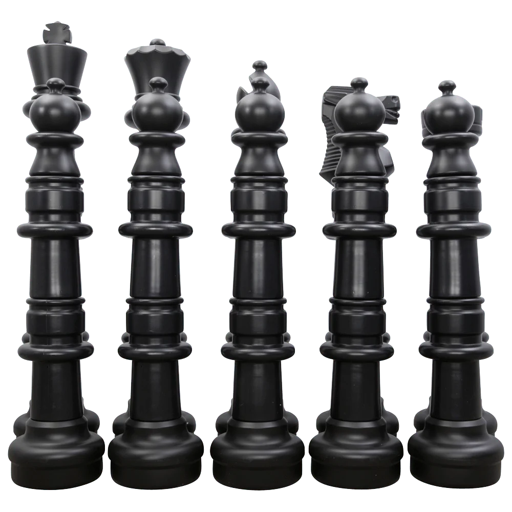 Individual Pieces For The 49 Inch Plastic Giant Chess Set | Giant Outdoor Chess | Full Side Replacement / Black | GiantChessUSA