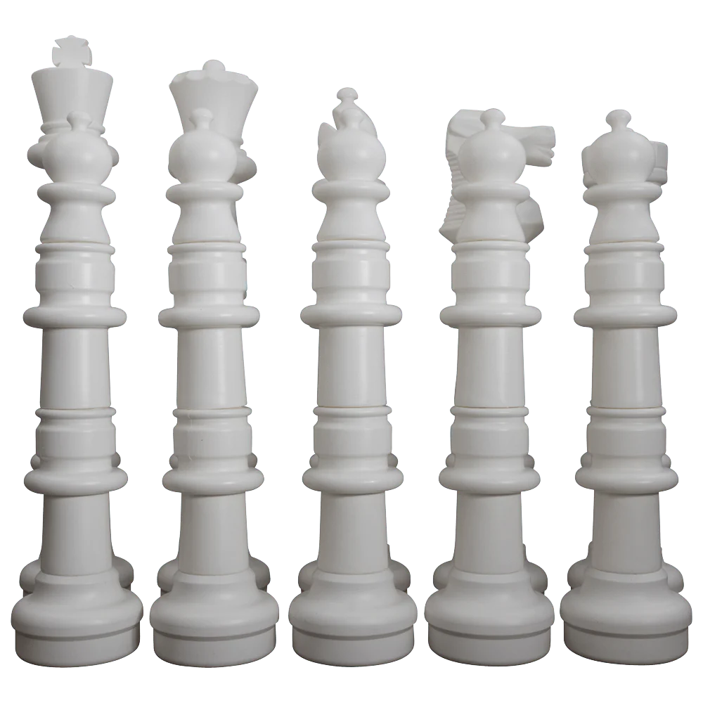 Individual Pieces For The 49 Inch Plastic Giant Chess Set | Giant Outdoor Chess | Full Side Replacement / White | GiantChessUSA