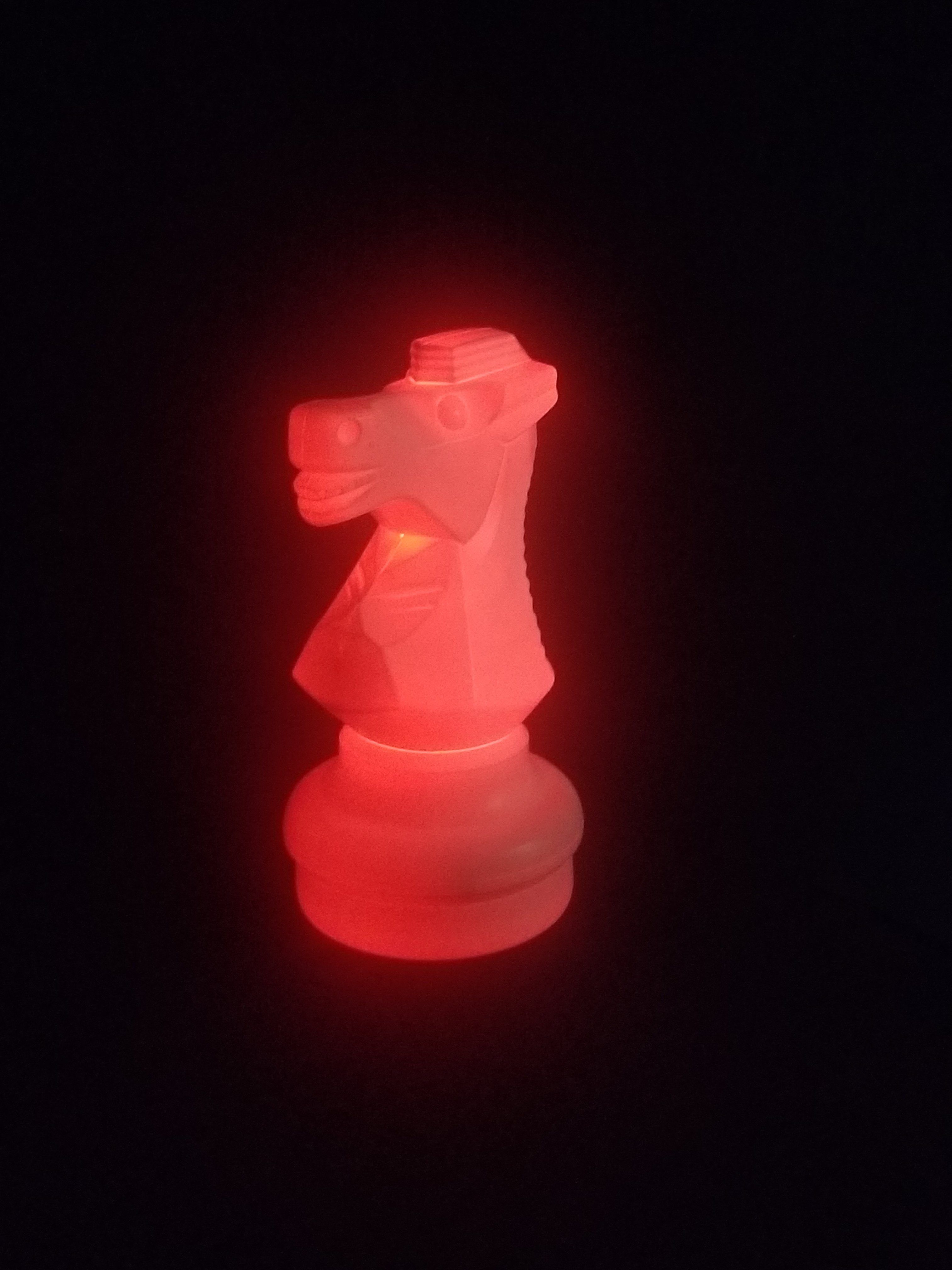 18 Inch LED Knight Individual Plastic Chess Piece - Red | Giant Outdoor Chess | | GiantChessUSA