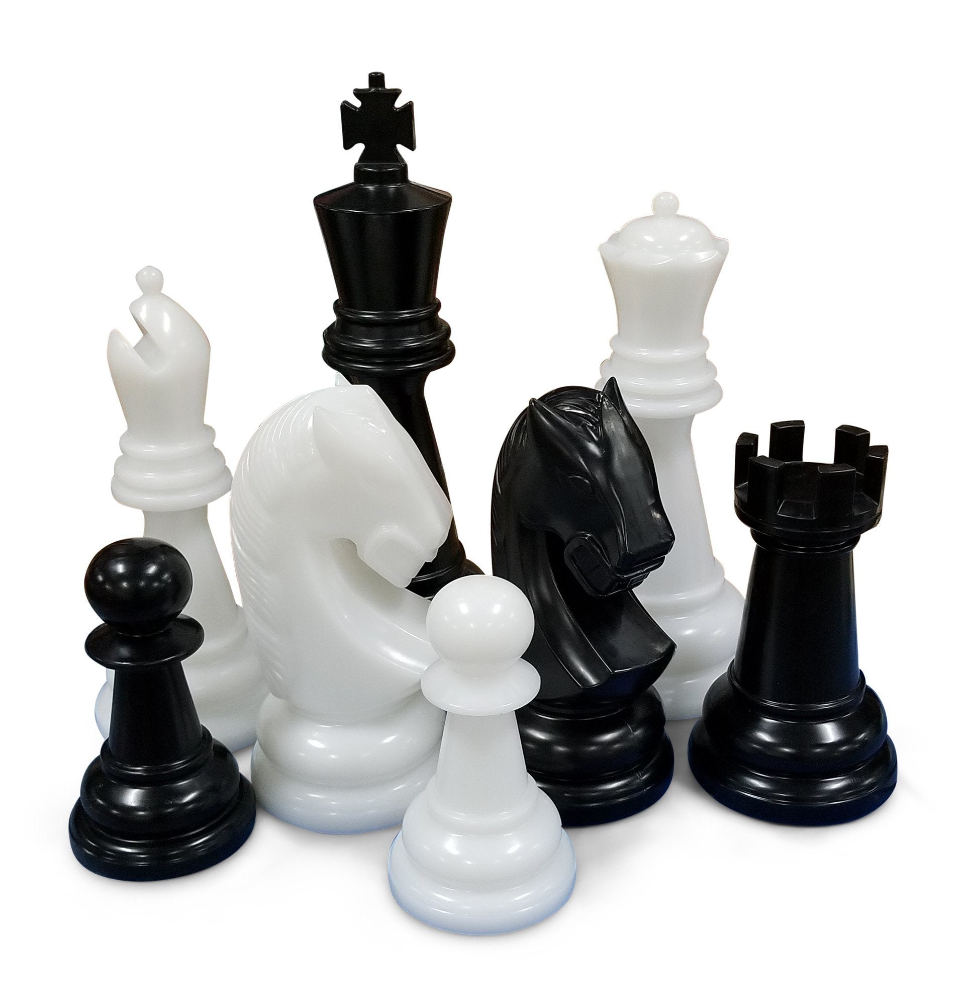 The MegaChess 48 Inch Perfect Giant Chess Set | Perfect 48" Set / Black and White | GiantChessUSA