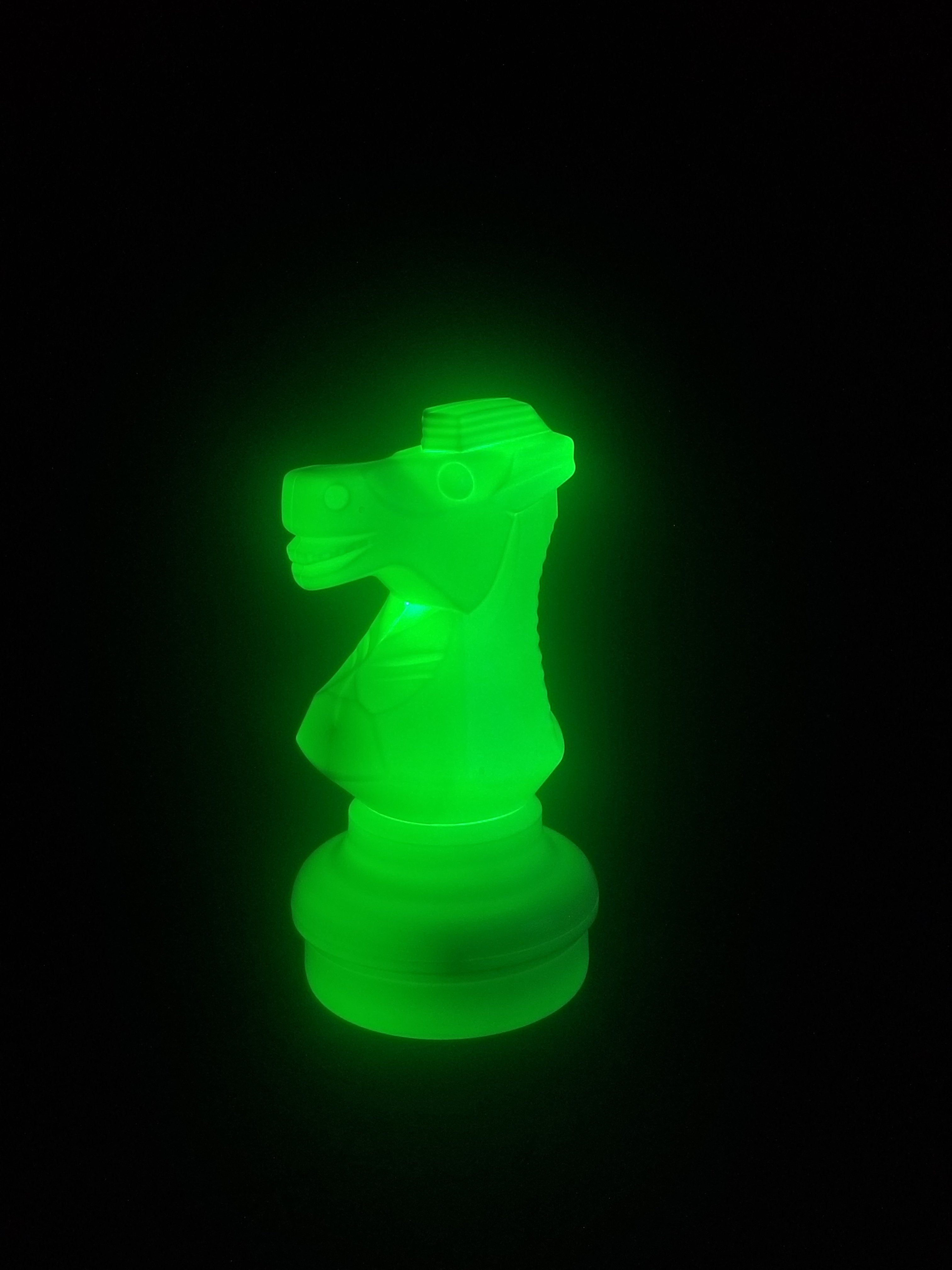 18 Inch LED Knight Individual Plastic Chess Piece - Green | Giant Outdoor Chess | | GiantChessUSA