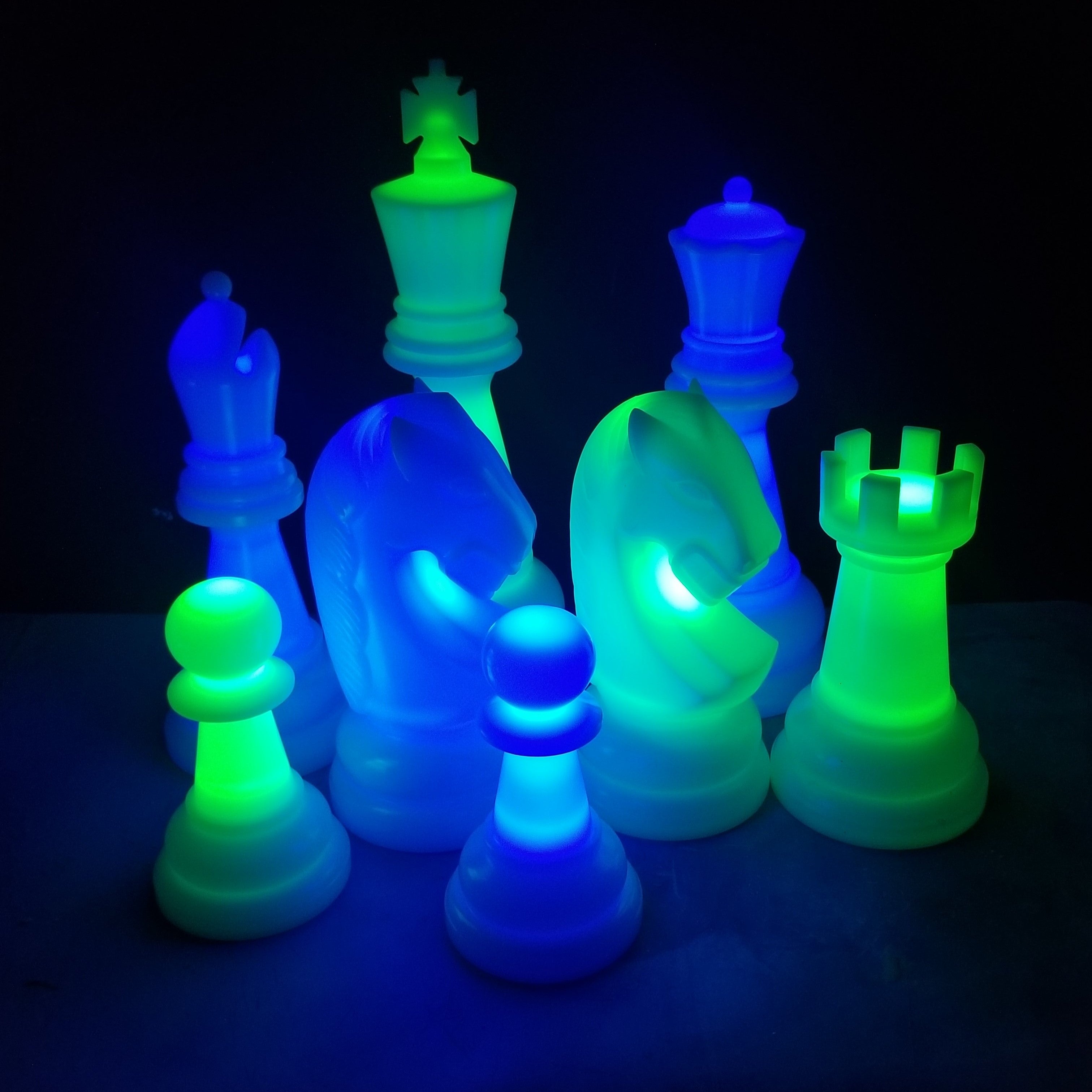 26 Inch Perfect Light-up LED Giant Chess Set | Three Options Available | Giant Outdoor Chess | 26" Night Only Set | GiantChessUSA