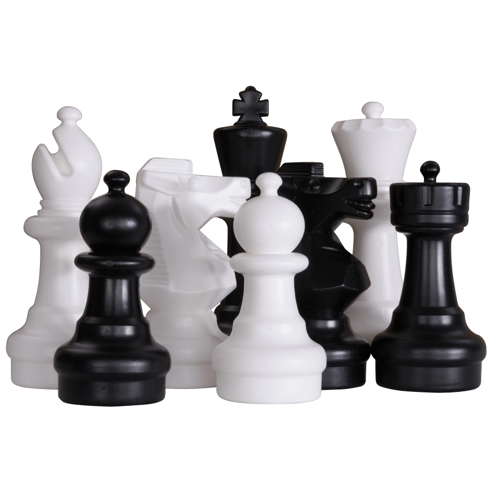 Giant Outdoor Chess Large Chess Pieces and Large Chess Mat - Black and White - Plastic - 12 inch King | | GiantChessUSA