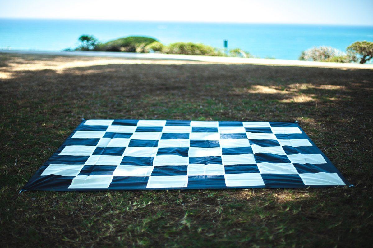 Quick Fold Nylon Giant Chess Mat With 6 Inch Squares | Giant Outdoor Chess | | GiantChessUSA