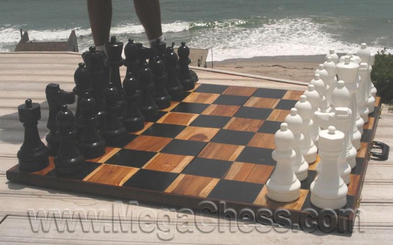 Plastic Chess Set with 12" King with Nylon Chess Board |  | GiantChessUSA