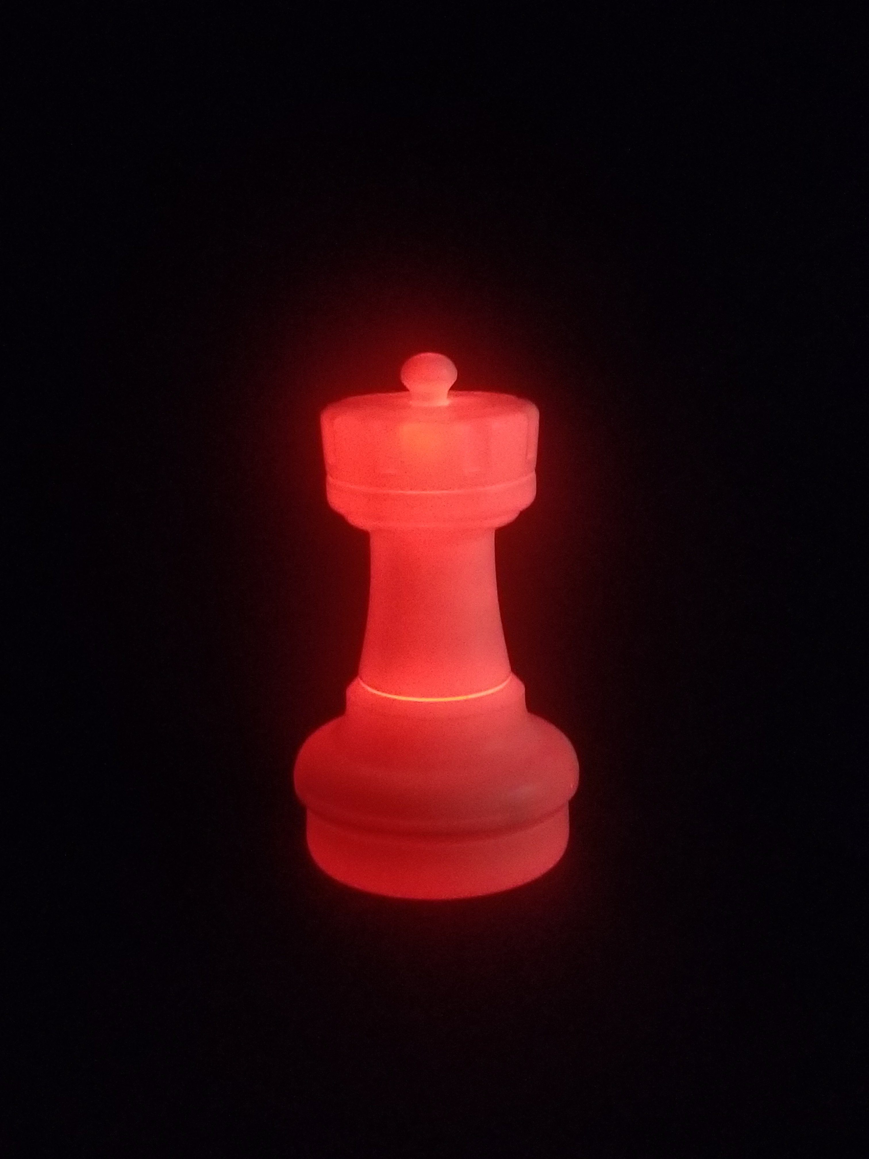 17 Inch LED Rook Individual Plastic Chess Piece - Red | Giant Outdoor Chess | | GiantChessUSA