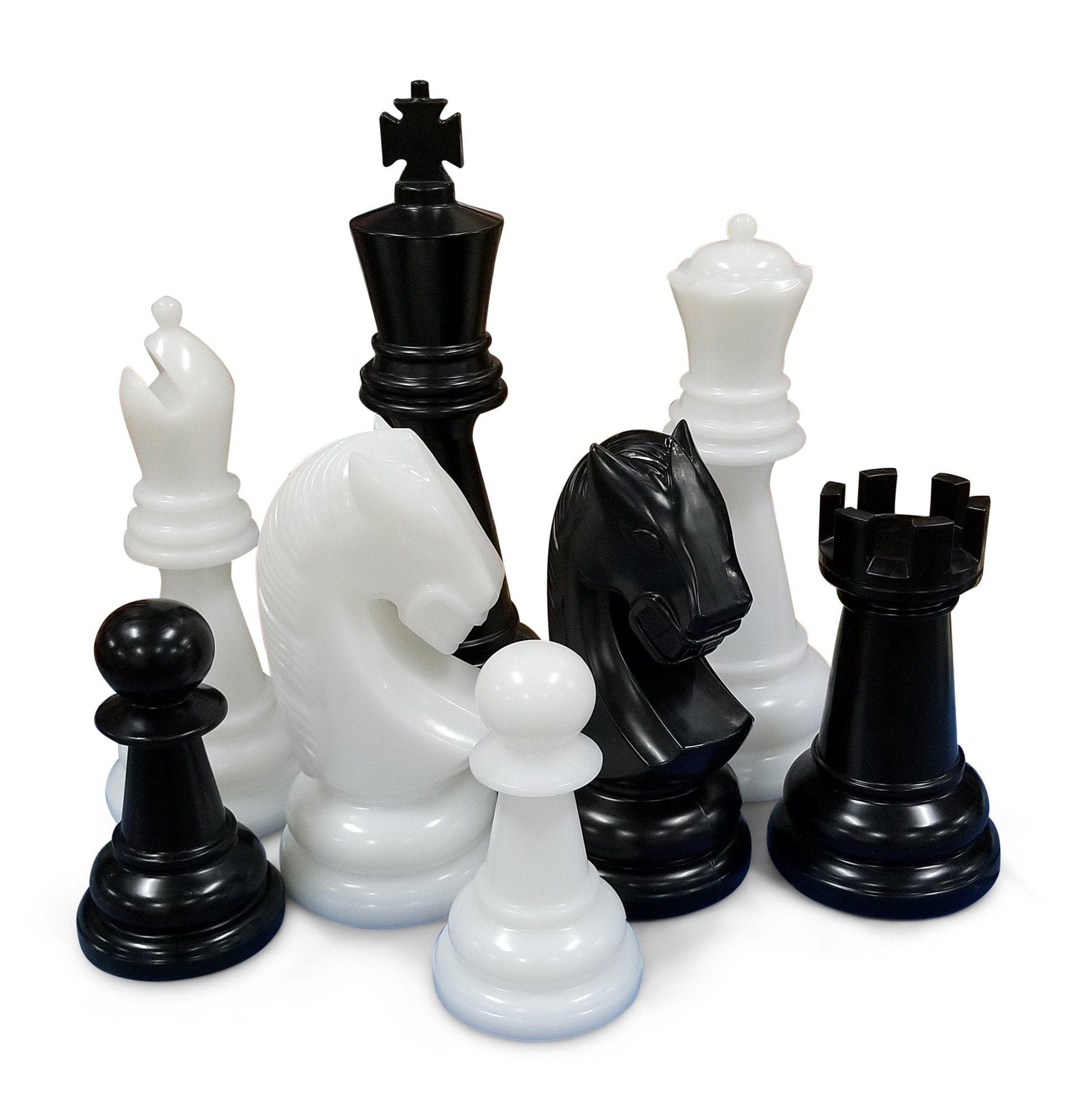 26 Inch Perfect Giant Chess Set | Giant Outdoor Chess | Premium 26" Set / Black and White | GiantChessUSA