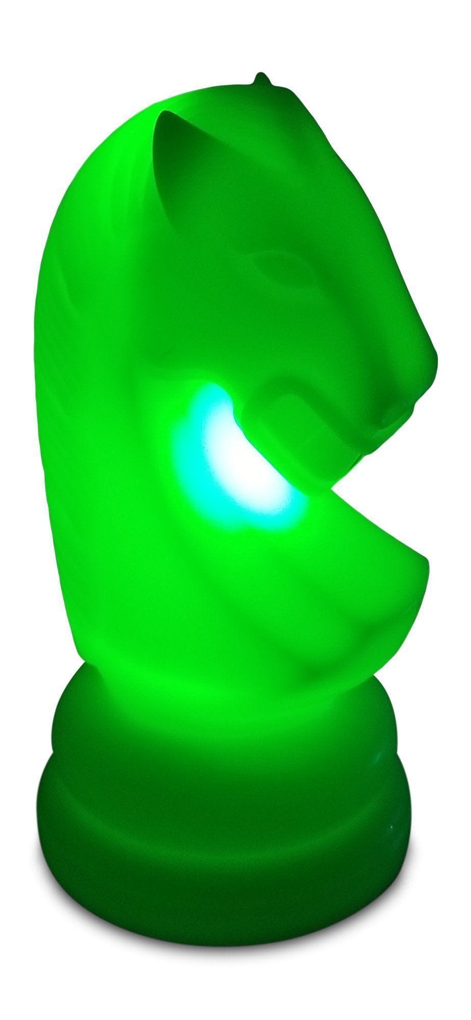 17 Inch Perfect Knight Light-Up Giant Chess Piece - Green | Giant Outdoor Chess | | GiantChessUSA