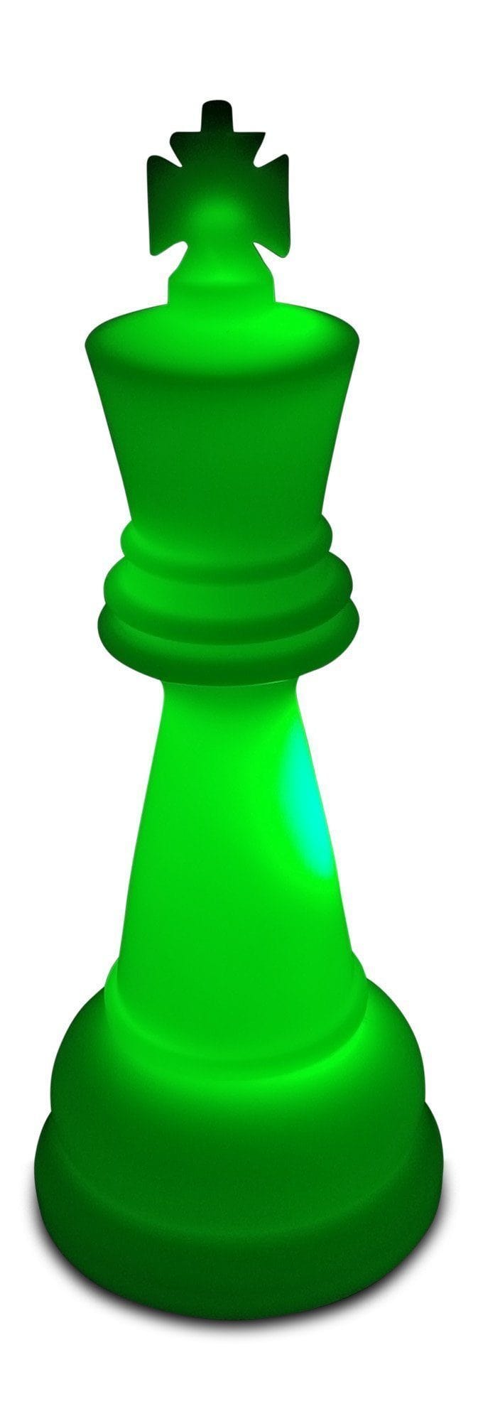 26 Inch Perfect King Light-Up Giant Chess Piece - Green | Giant Outdoor Chess | | GiantChessUSA