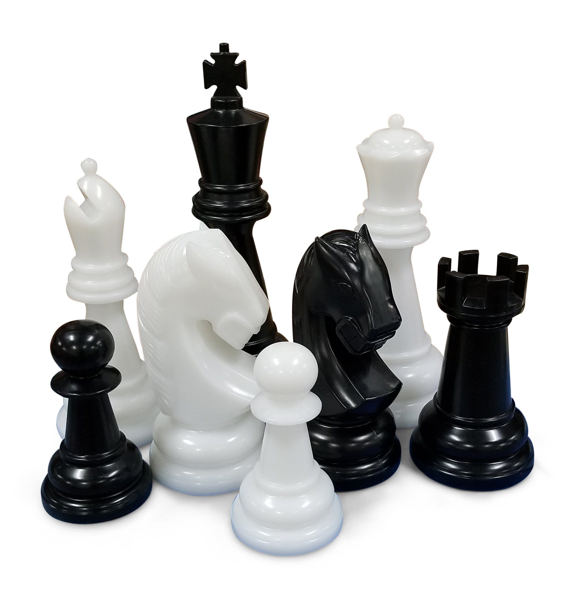 38 Inch Perfect Giant Chess Set | Giant Outdoor Chess | Perfect 38" Set / Black and White | GiantChessUSA